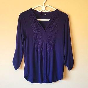 Cable and Gauge Embroidered Top